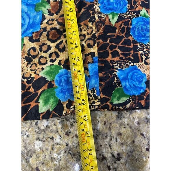 VTG Simply Basic BOHO Cottagecore Floral Animal Print Kaftan Mumu 1/2 Zip Robe - Picture 9 of 13